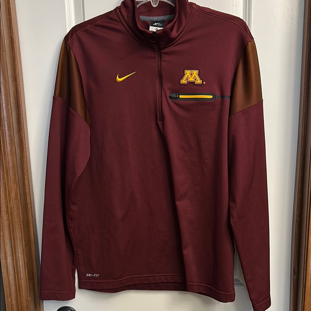Nike Burgundy and Brown Quarter-Zip Pullover